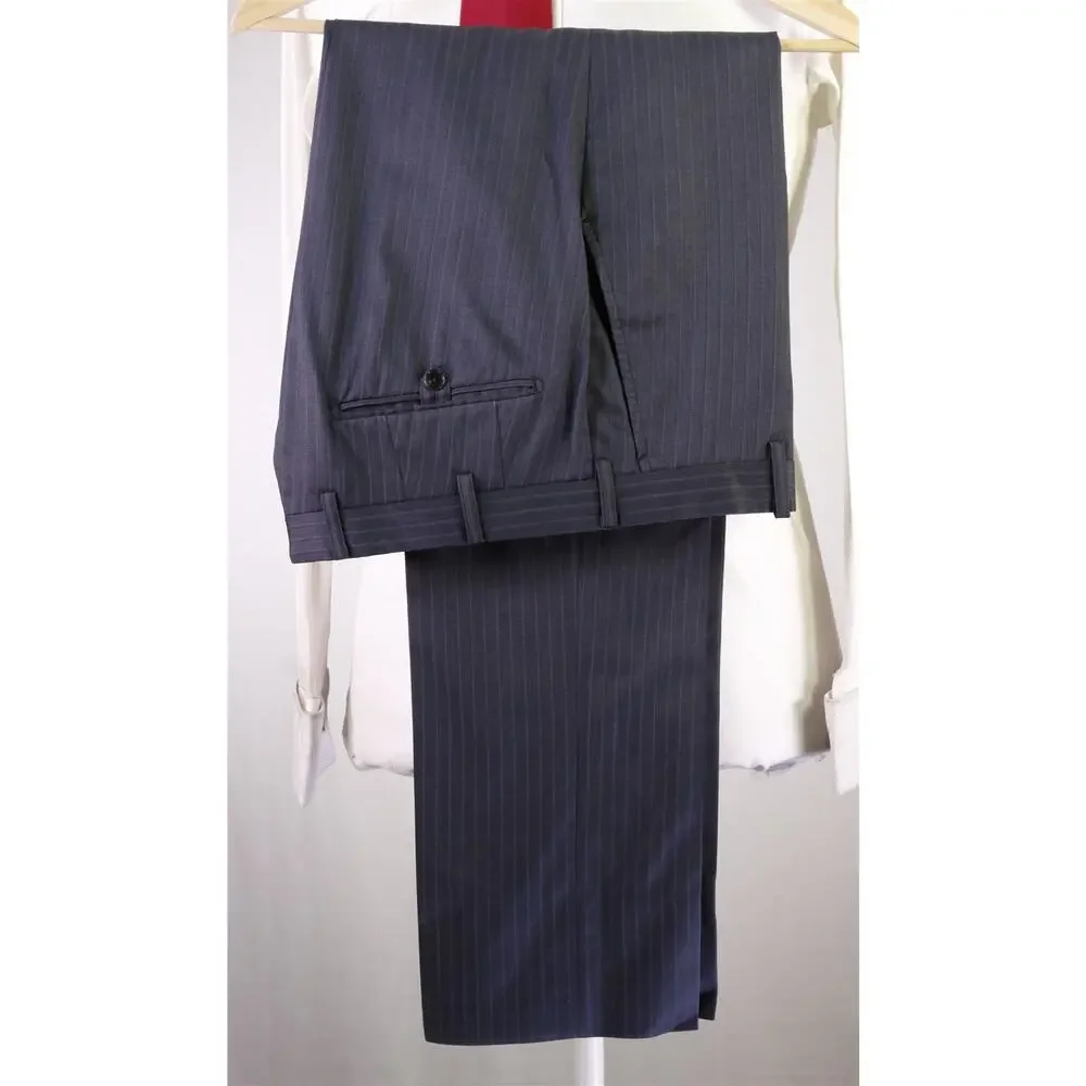 Paul Stuart Gray w/ Pink Pinstripe 2-Btn Wool Luxury Suit 38S